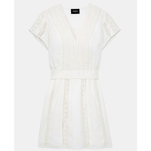 The Kooples White Ecru Embroidered Dress Women's 1 small cottagecore Boho Eyelet - Picture 3 of 7